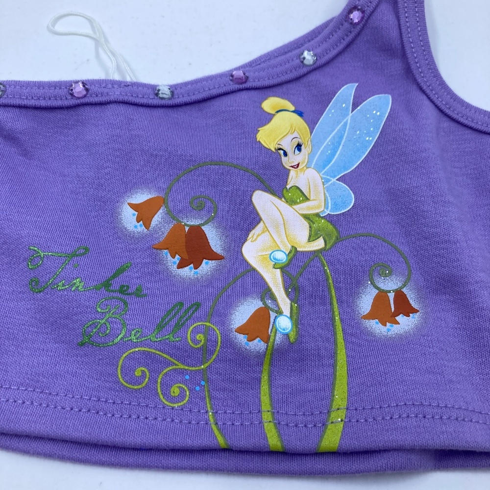 Build a Bear Purple Disney Tinkerbell Tank Top One Strap Rhinestone Accent - Picture 2 of 4